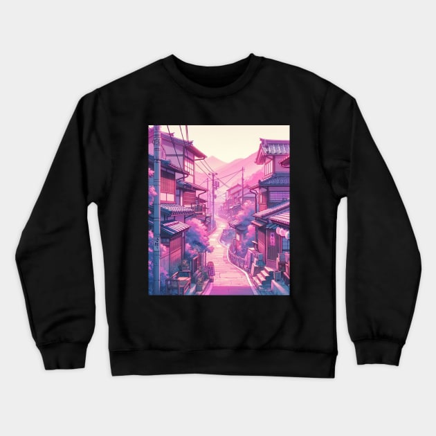 A Japanese Lane - Anime Drawing Crewneck Sweatshirt by AnimeVision